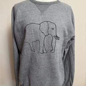 J. Crew Gray Elephant Design Sweater